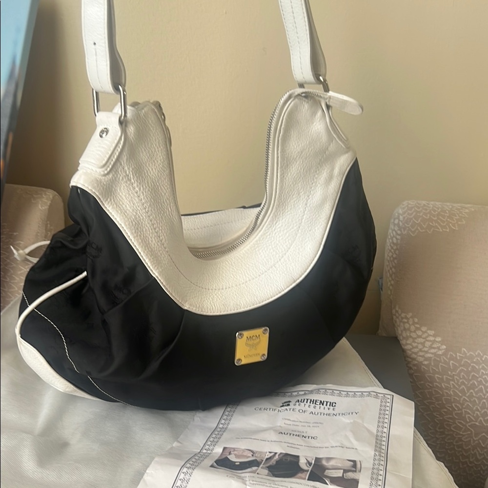 MCM Black and White Women's Bag